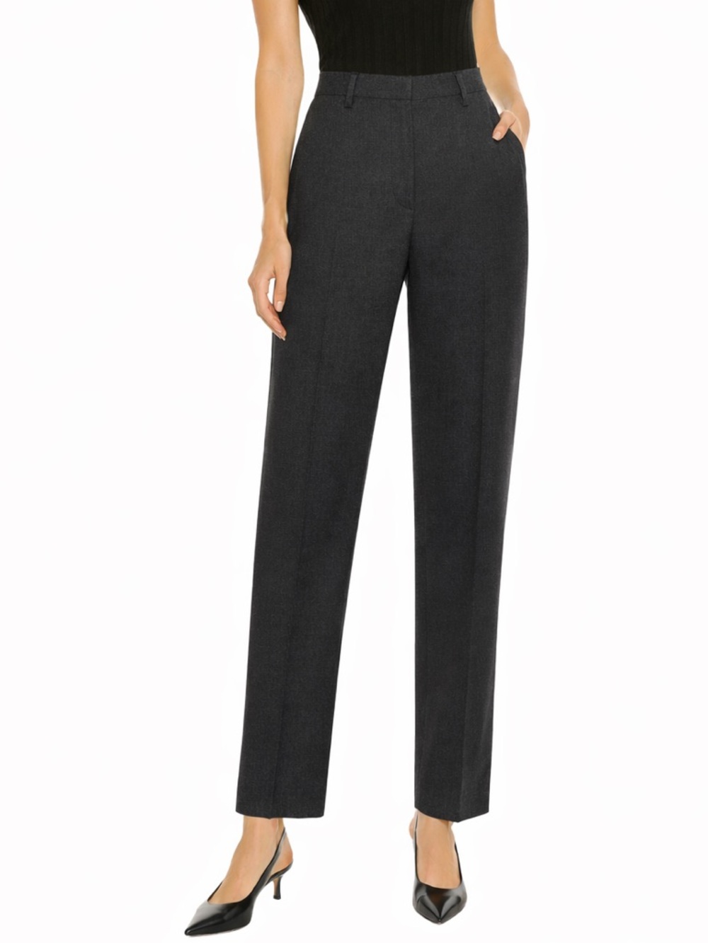 Jil Sander Tailor Made Wool Trousers Black Straight Leg Italy Size 2